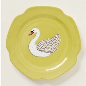 4!!!! ANTHROPOLOGIE  NWT Alchemia stoneware canapé swan plates